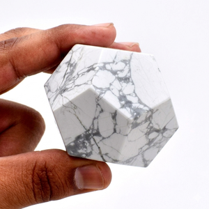 Piedra de Howlite Natural en Forma de Dodecaedro, Cristal Geométrico, Ágata, Gema Curativa, Venta al Por Mayor - Product Image 6