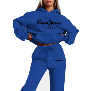 Venta caliente simple ropa deportiva de mujer Sudadera con capucha de manga larga + conjunto de pantalones mujeres deportes ropa deportiva al aire libre - Product Image 3