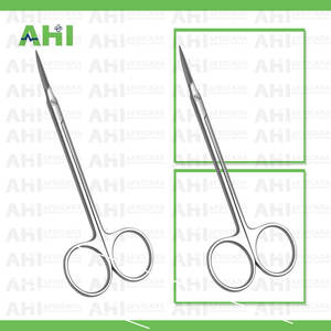 Tijeras Micro Iris de Acero Inoxidable, Rectas y Curvas, 65, Grado Alemán TC, Instrumento Quirúrgico Manual, Certificado CE, Escuela de Medicina - Product Image 4