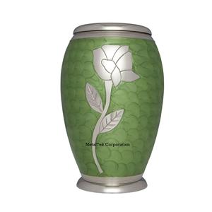 Monarch Flower Cremation Urns Manufacturer Customized Colours Solid Metal Funeral Urns for Human Pet Burial Ashes Storage Jars - Product Image 1