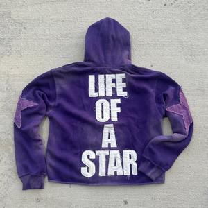 Pull pour hommes de haute qualité surdimensionné 100% coton mélangé impression numérique poche broderie hiver polaire à capuche - Product Image 2