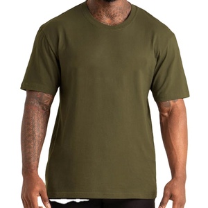 Men 100% Cotton OEM Manufacturer <b>Down</b> Shoulder Design Summer Wear Plain Gym Fitness Round Neck Tee Eco-Friendly Breathable - Product Image 5