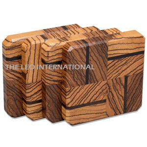 ชุดจานรองแก้วไม้ธรรมชาติคุณภาพสูง 4 ชิ้น รูปทรงสี่เหลี่ยม ผลิตจากไม้สำหรับใช้ในครัว เกรดสำหรับอาหาร - Product Image 3