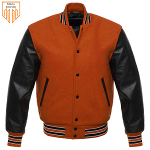 Veste universitaire à col montant de haute qualité en gros d'usine, logo frontal, motif uni, tissu en laine, hiver, homme - Product Image 5