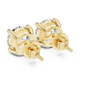 Boucles d'oreilles en or blanc 14 carats avec diamants de laboratoire rares, 4 carats, taille brillant rond, plaqué rhodium, certifiées, unisexes - Product Image 2