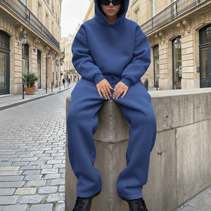 Survêtements d'hiver en molleton français lourd, coton de haute qualité, sweat-shirt surdimensionné, impression numérique, survêtements vierges personnalisés pour hommes - Product Image 1