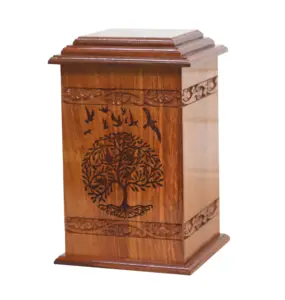 Rosewood Urn Box For Adult Ashes wholesale cremation urns High Quality Wooden Urns For Human Ashes At Low Price