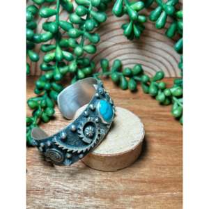 Bracelet manchette Royston en turquoise et argent sterling, accessoire de mode Bandy Billy - Product Image 2