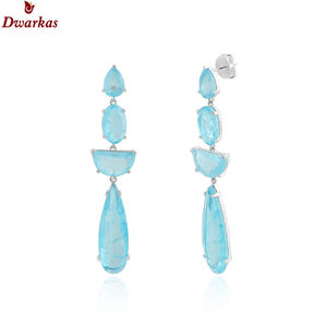 Pendientes de diseño atractivo, pendiente de gota de piedras preciosas Turmalina de cuarzo rosa doble de Plata de Ley 925 para regalo de damas y niñas - Product Image 6