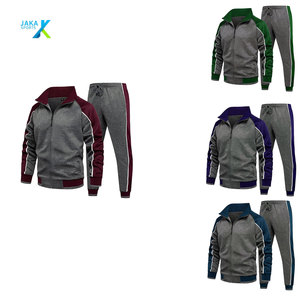 Conjunto Deportivo Casual de Otoño para Hombre, con Cierre Completo, Estampado y Bordado, 100% Algodón, Tejido de Felpa, Secado Rápido, para Gimnasio y Entrenamiento - Product Image 1