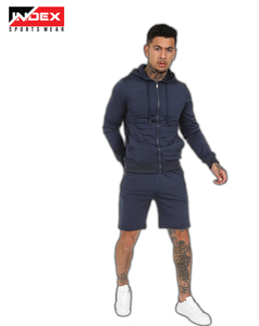 Sudadera con capucha y pantalones cortos para hombre con logotipo personalizado, conjunto de chándal personalizado para hombre - Product Image 1