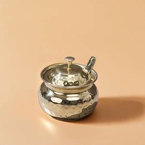 หม้อใส่เนยข้นทองเหลืองแท้ แบบดั้งเดิม สำหรับเก็บเนยใส ปลอดสารพิษตามธรรมชาติ และทนทาน - Product Image 3