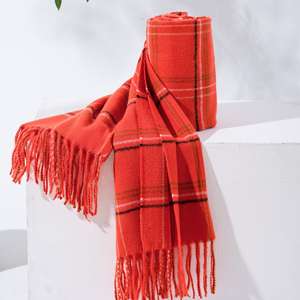 Écharpes en plaid d'hiver pour femmes très vendues, respirantes, coupe-vent, élégantes, écharpes et châles traditionnels disponibles en motifs colorés - Product Image 5