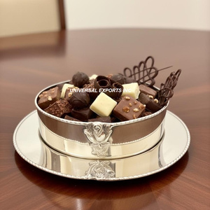 Cuenco de chocolate de Metal niquelado Calidad superior Cuenco dulce hecho a mano Tamaño personalizado Diseñador Nuevo cuenco de chocolate - Product Image 1
