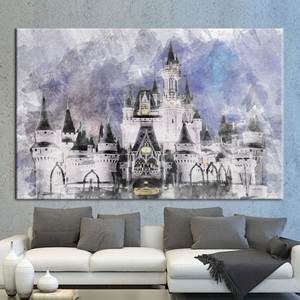 Toile décorative murale enchanteuse de Disneyland - Œuvre d'art imprimée pour enfants, 1P : encadrée - Product Image 1