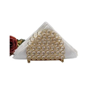Porte-serviettes en cristal de luxe distributeur de serviettes sur pied en métal pour la décoration de pièce maîtresse de Table de mariage de cuisine salle à manger - Product Image 5