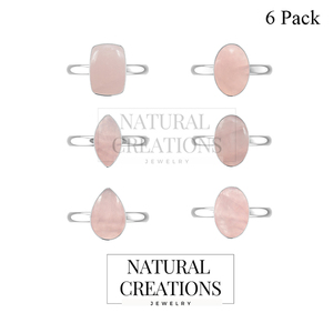 แหวนชุบทองปรับขนาดได้ ประดับพลอยโรสควอตซ์ รูปทรงคลาสสิก เหมาะสำหรับงานแต่งงาน งานปาร์ตี้ ทันสมัย ใส่ได้ทั้งชายและหญิง - Product Image 2