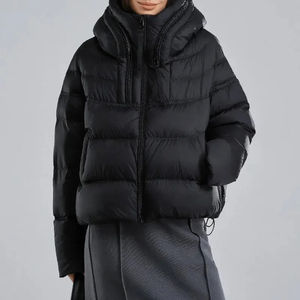 Veste d'hiver matelassée pour femme 2025, en toile tricotée, respirante, imperméable, écologique, logo personnalisé, longueur classique, vêtements décontractés - Product Image 2