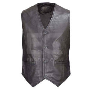 Gilet en cuir de qualité supérieure 100% cuir, prix raisonnable, vêtements pour hommes, gilet en cuir en stock - Product Image 1