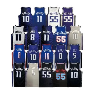 Maillot de basket-ball King en gros, cousu # 10 Savons # 8 Williams Tissu imprimé par transfert thermique 100% polyester, séchage rapide, respirant - Product Image 1