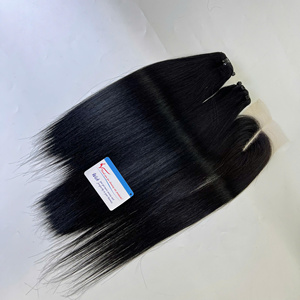 New Style Bone Straight Machine Double Weft Vietnamese Virgin Human Hair Extensions Hair Weaving No <b>Tangles</b> - Product Image 6