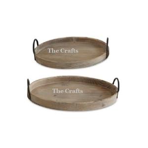 Juego de bandejas de madera de calidad superior de 2 tamaños diferentes Vajilla Bandeja de aperitivos a precios razonables - Product Image 1