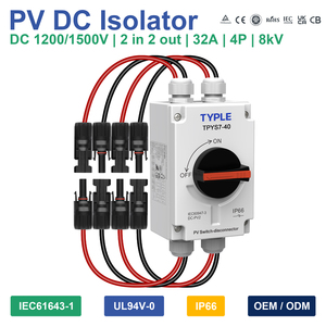 Interrupteur isolateur TYPLE TPYS7-40 PV DC 1000V/1200V, boîte étanche avec conducteurs en <span class=keywords><strong>PC</strong></span> et en cuivre/argent - Product Image 1