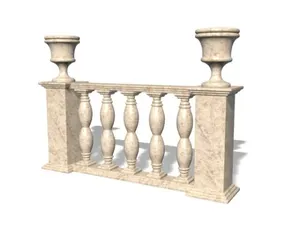 Rampe d'escalier en marbre beige, balustre décoratif en marbre, balustrade en pierre de marbre pour intérieur et extérieur - Product Image 4