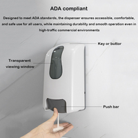Distributeur de savon liquide, gel ou mousse pour les mains, rechargeable, à dose réglable, 0,4 ml-1,0 ml, pour cartouches jetables de 1 L, 1,2 L, 1,5 L, usage commercial