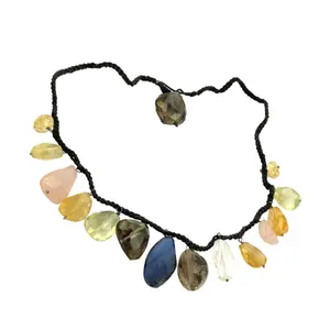 Women's Natural Stone <b>Beaded</b> <b>Necklace</b> Fine Jewelry with Gemstones - Product Image 1