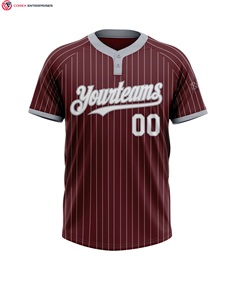 Maillot de baseball personnalisé à 2 boutons imprimé pour équipe, respirant, 100 % polyester, vente en gros - Product Image 4