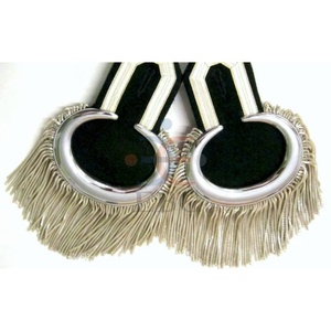 Nhà Máy Nhà hát epaulettes Bạc lưỡi liềm epaulettes với bạc thỏi rìa bạc trên vải màu xanh lá cây epauletten - Product Image 1