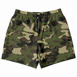 Camouflage Vert Plage Hommes Maille Shorts Mi-Longueur 7 Pouces Entrejambe Décontracté Designer Cordon Imperméable Solide Peint - Product Image 5