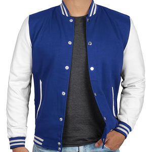 Chaqueta universitaria bordada con logotipo personalizado para hombre Chaqueta de hombre estilo bombardero de béisbol con cierre de botón de diseñador de calidad superior - Product Image 1