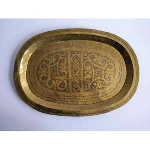 Bandeja de servicio de latón premium más popular con acabado pulido brillante plateado forma personalizada y uso de tamaño para hotel en casa - Product Image 4