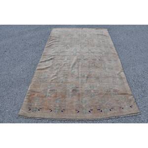 Vintage 4 pies 8 pulgadas X 7 pies 8 pulgadas Beige alfombra turca área grande rectángulo Patchwork diseño lana poliéster látex Tabriz para vivir - Product Image 1