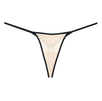 Braguitas de bikini sexys para mujer, transpirables, de elastano/poliéster, de talle medio, sin costuras, tipo T-back, lencería de punto liso