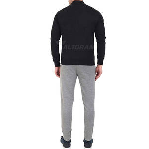 ชุดวอร์มเข้ารูปของผู้ชายผ้าคอตตอนสำหรับ100% ชุดฝึกมีซิปสวมใส่สบายมีลายสีทึบทันสมัยสำหรับฤดูหนาว - Product Image 3