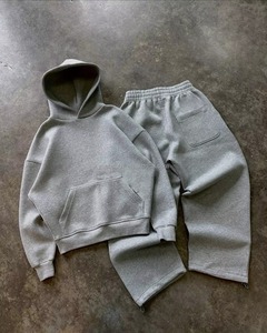 Conjunto de pantalones de chándal y Sudadera con capucha Unisex de alta calidad de dos piezas con cremallera Sweatsuit Tech Fleece Baggy Track Suit - Product Image 1