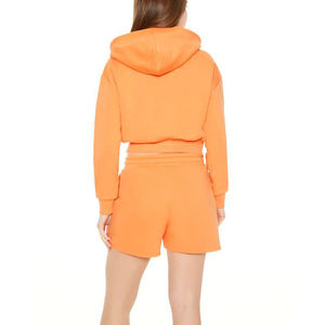 Sudaderas con capucha de punto extragrandes y cortas para mujer, personalizadas al por mayor, 100% algodón, informales, con diseño estampado, temporada de otoño - Product Image 5