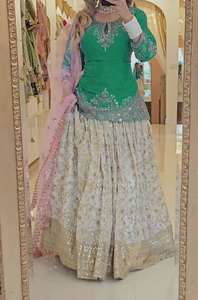 Lehenga กับด้านบนและ dupatta faux georgette ผ้าปักลำดับการทำงานพรรคสวมใส่งานแต่งงานแบบดั้งเดิม lehenga - Product Image 3