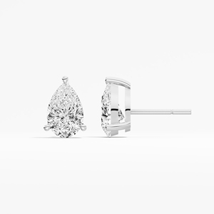 Vente flash : Boucles d'oreilles solitaires en moissanite taille poire 1,04 carat, plaquées rhodium, argent sterling 925, cadeau spécial pour elle - Product Image 5