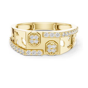 Bague en diamant de culture pour femme, poids total 0,35 carat, clarté VVS-VS EF, disponible en or rose, or jaune, or blanc et argent sterling - Product Image 2