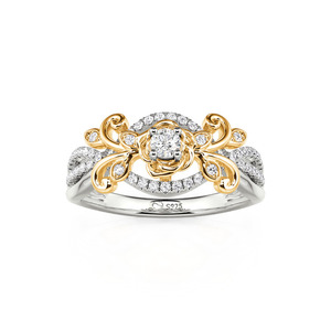 แหวนดอกกุหลาบแบบทวิสต์ทูโทนจาก Jeulia ทำจากเงินสเตอร์ลิง - Product Image 3