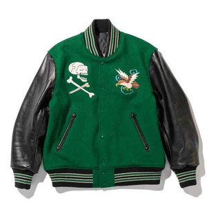 Alta calidad personalizado Varsity Mens chaquetas béisbol Letterman chaqueta para hombres negro cuero manga bombardero estilo universitario al por mayor - Product Image 4