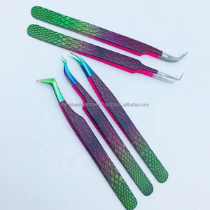 Pince à épiler d'extension de cils en acier inoxydable de nom de marque durable OEM pince à épiler en fibre naturelle d'impression de conception spéciale - Product Image 2