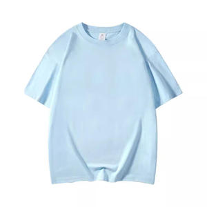 220G col rond lourd grande taille hommes T-shirts coton homme T-shirt pull couleur unie goutte épaule USA taille hommes pour T-shirts - Product Image 3