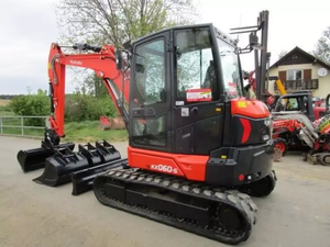 Miniexcavadora Kubota KX060-S, Excavadora de Cadenas Diésel, Excavadora Hidráulica Compacta para la Colocación de Tuberías, Construcción Agrícola - Product Image 3
