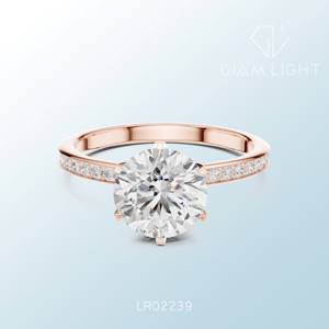 แหวนเพชรทรงกลมคุณภาพสูง ได้รับการรับรองจาก IGI เพชรที่เพาะเลี้ยงในห้องปฏิบัติการ ผลิตตามสั่ง ออกแบบเครื่องประดับสุดประณีต - Product Image 3