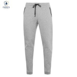 Pantalones Deportivos Grises para Hombre Index Apparel, Cintura Elástica con Cordón, Bolsillos Laterales, Ropa Casual de Otoño, Joggers de Punto de Peso Medio - Product Image 1